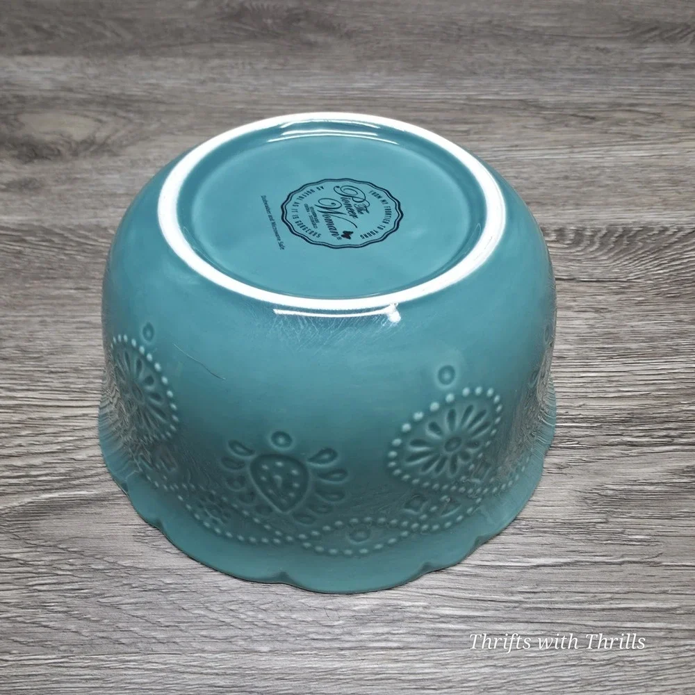 Pioneer Woman Lace Cowgirl Stoneware - Teal -‎ Replacement Bowl